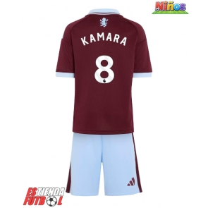 Aston Villa Boubacar Kamara #8 Primera Equipación Niños 2026-27 Manga Corta (+ Pantalones cortos)